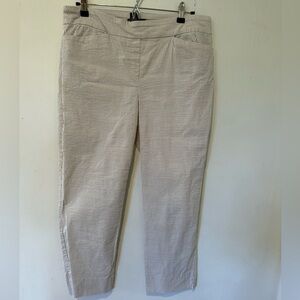 Hilary Radley Beige Striped Trousers